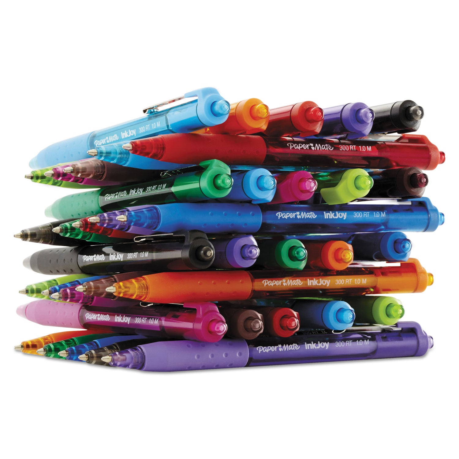 Paper Mate® InkJoy 300 RT Ballpoint Pen Retractable, Medium 1 mm, Assorted Ink and Barrel Colors, 8/Pack