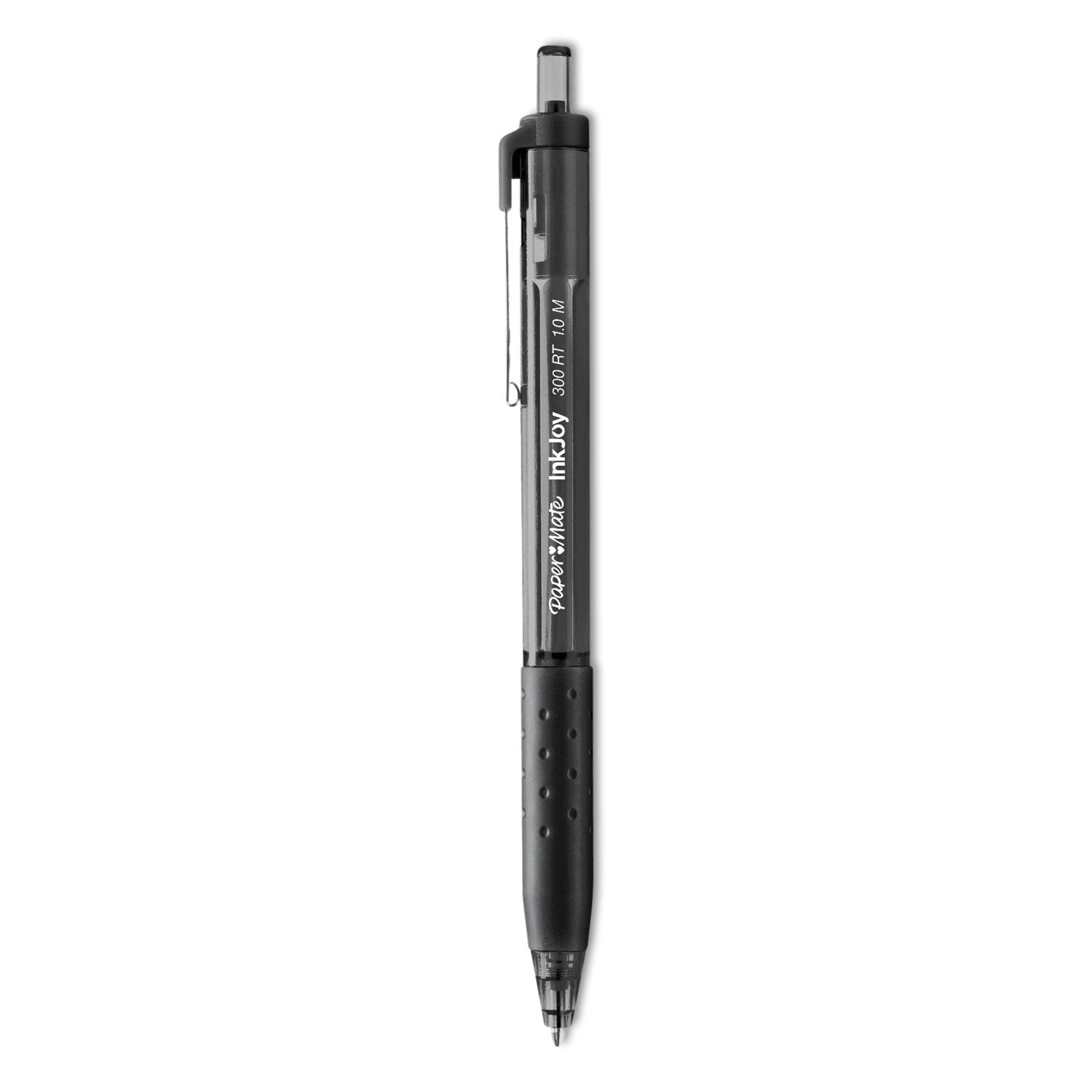 Paper Mate® InkJoy 300 RT Ballpoint Pen, Retractable, Medium 1 mm, Black Ink, Black Barrel, Dozen