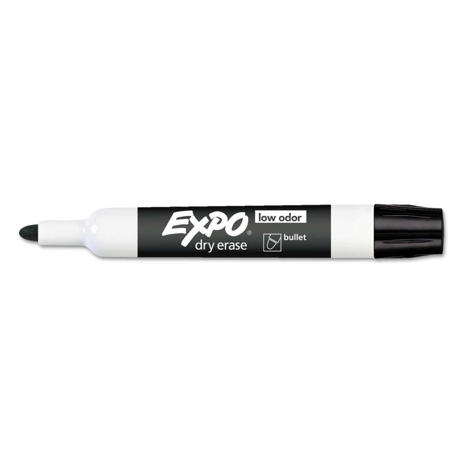 EXPO® Low-Odor Dry-Erase Marker, Medium Bullet Tip, Black, Dozen