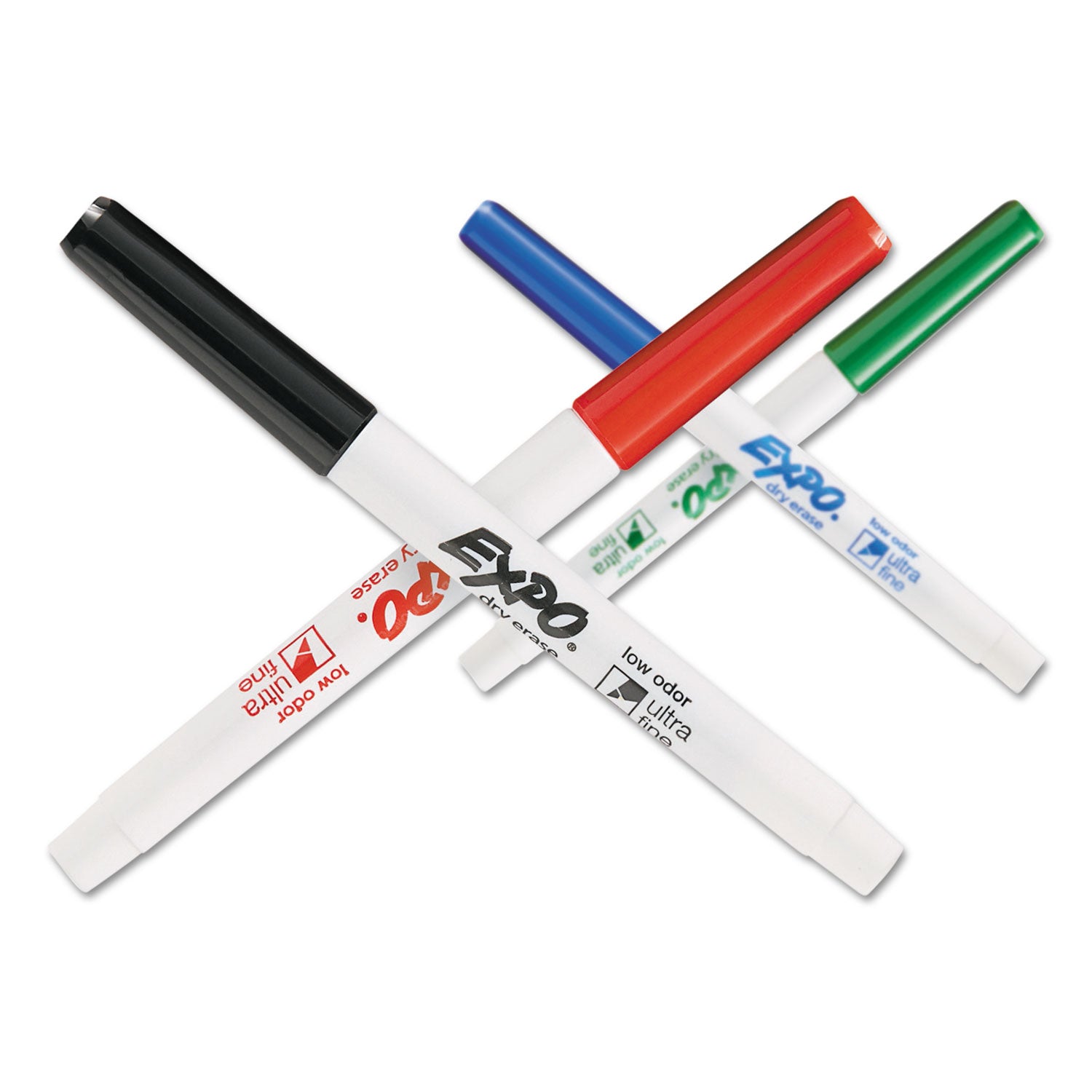 EXPO® Low-Odor Dry-Erase Marker, Extra-Fine Bullet Tip, Assorted Colors, 4/Pack