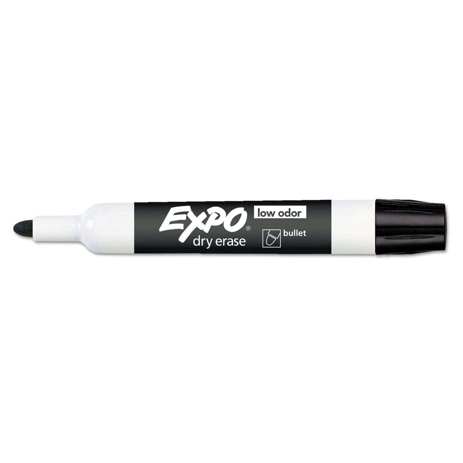 EXPO® Low-Odor Dry-Erase Marker, Medium Bullet Tip, Black, Dozen