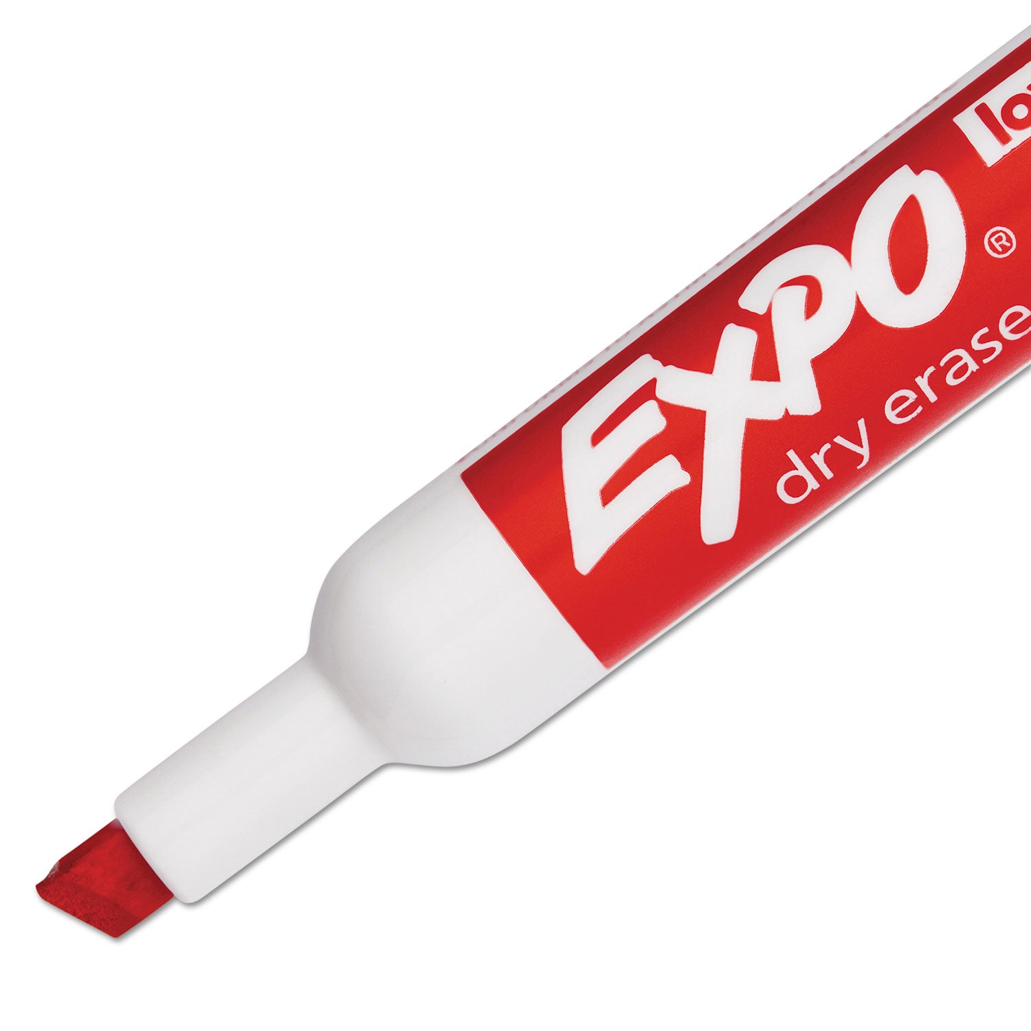 EXPO® Low-Odor Dry-Erase Marker, Broad Chisel Tip, Red, Dozen