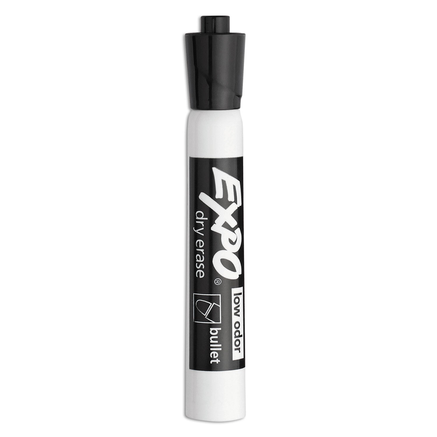 EXPO® Low-Odor Dry-Erase Marker, Medium Bullet Tip, Black, Dozen