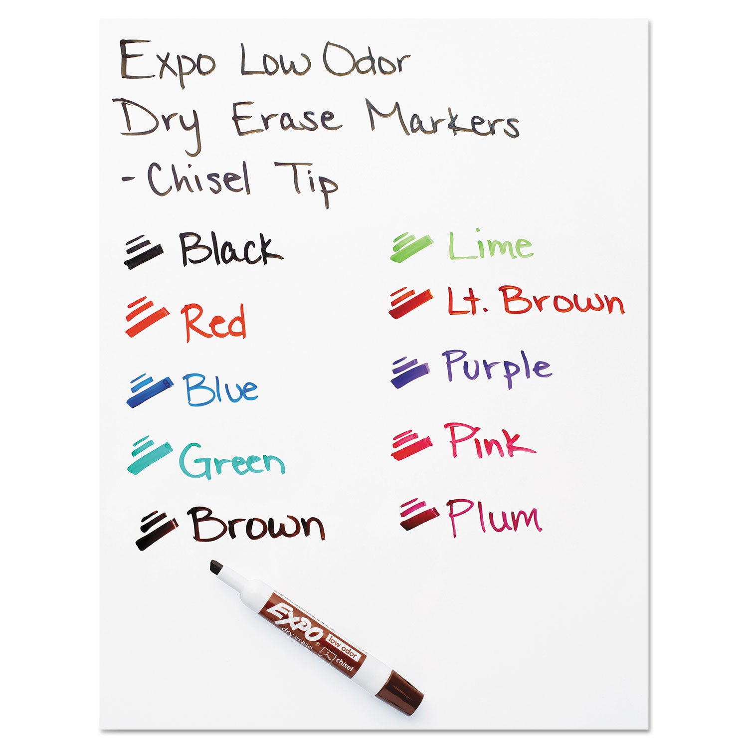 EXPO® Low-Odor Dry-Erase Marker, Broad Chisel Tip, Red, Dozen