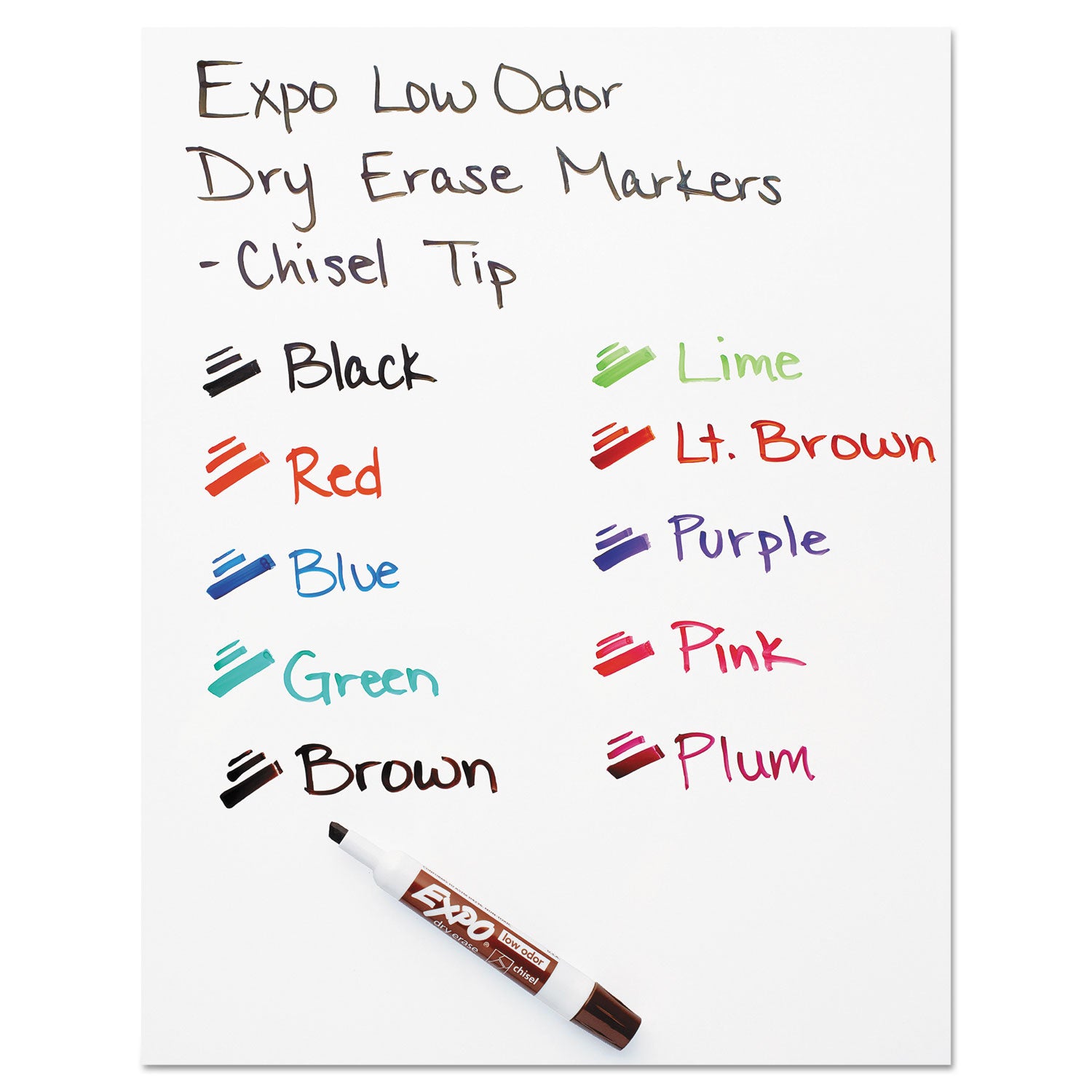 EXPO® Low-Odor Dry-Erase Marker, Broad Chisel Tip, Blue, Dozen