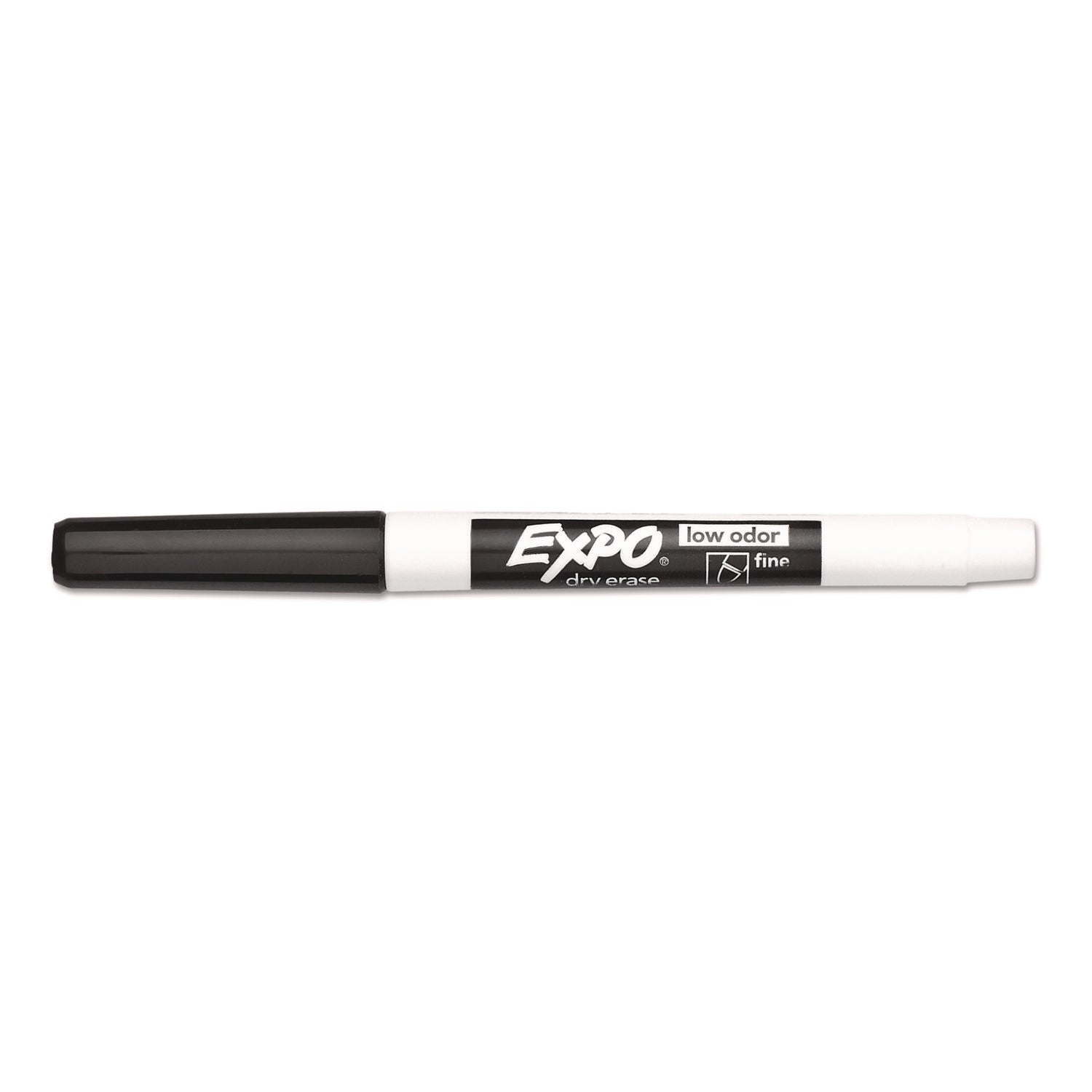 EXPO® Low-Odor Dry-Erase Marker, Fine Bullet Tip, Black, Dozen