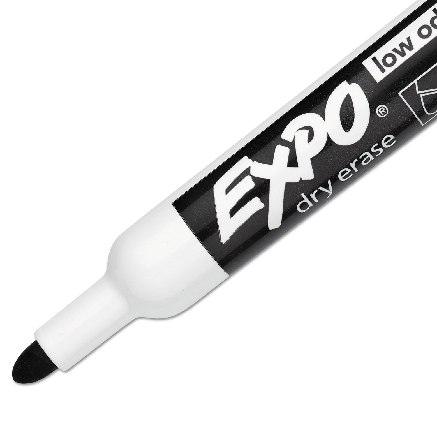 EXPO® Low-Odor Dry-Erase Marker, Medium Bullet Tip, Black, Dozen