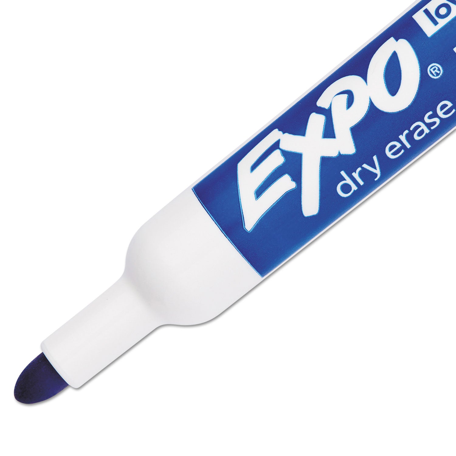 EXPO® Low-Odor Dry-Erase Marker, Medium Bullet Tip, Blue, Dozen