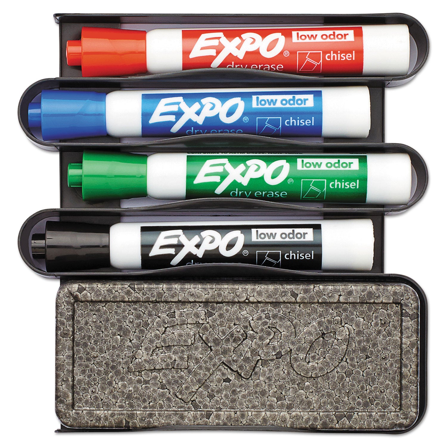 EXPO® Whiteboard Caddy Set, Broad Chisel Tip, Assorted Colors, 4/Set