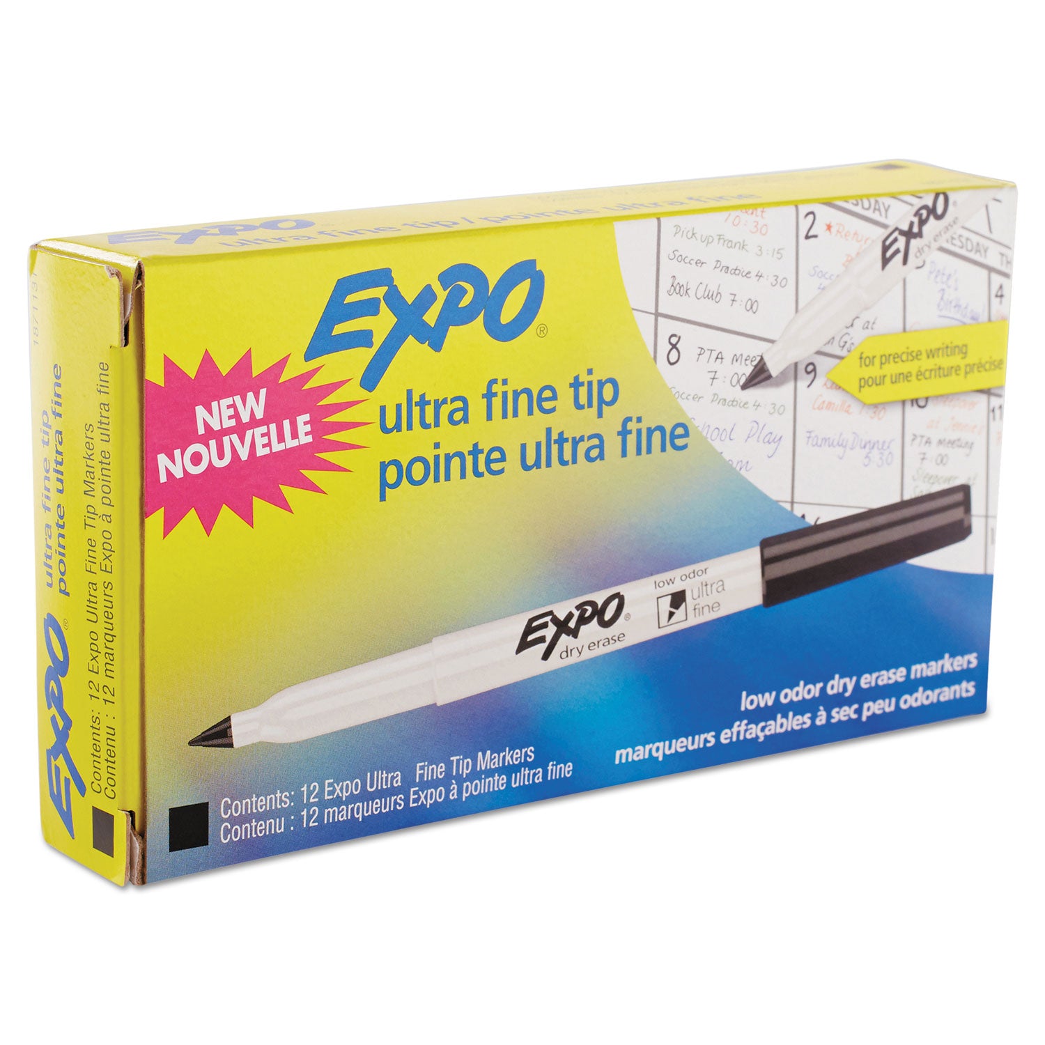 EXPO® Low-Odor Dry-Erase Marker, Extra-Fine Bullet Tip, Black