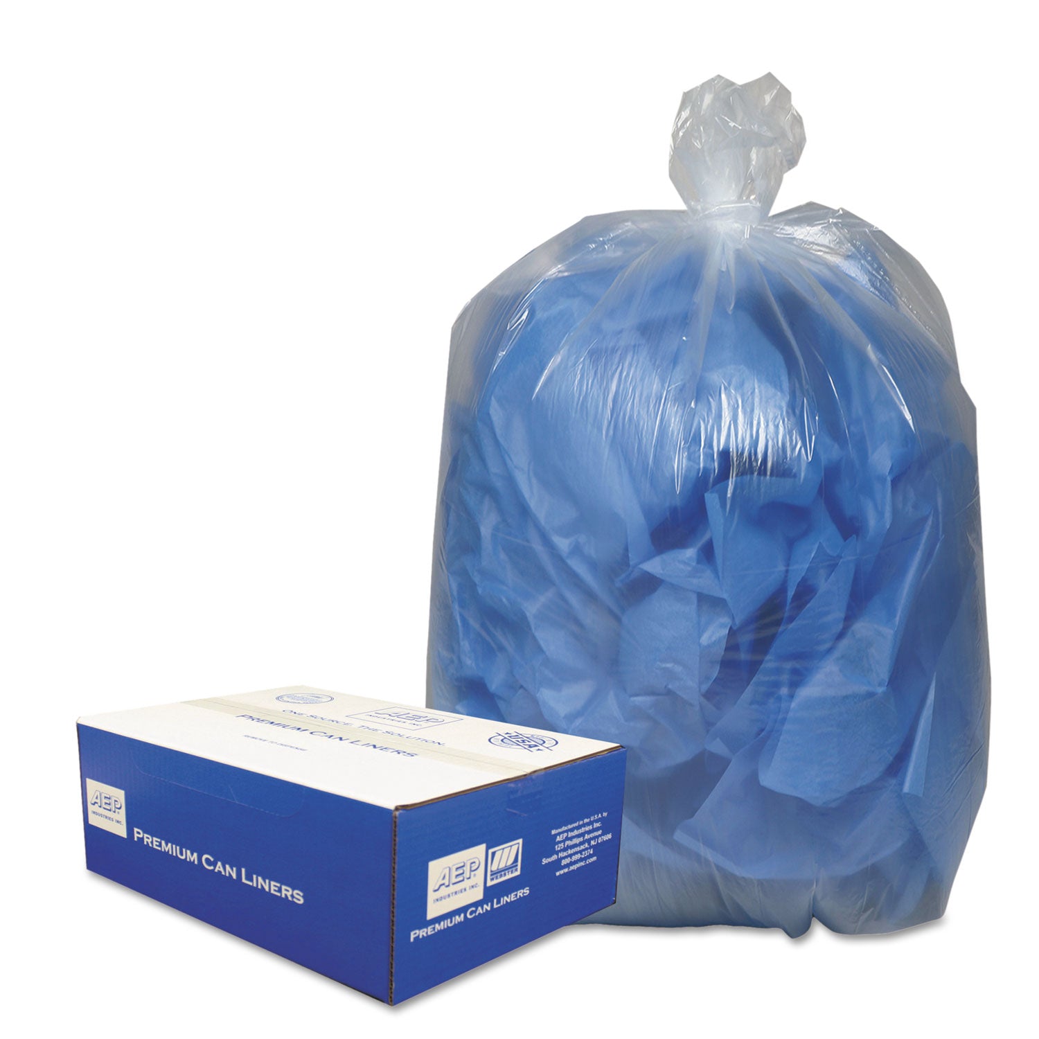 Linear Low-Density Can Liners, 10 gal, 0.6 mil, 24" x 23", Clear, 25 Bags/Roll, 20 Rolls/Carton