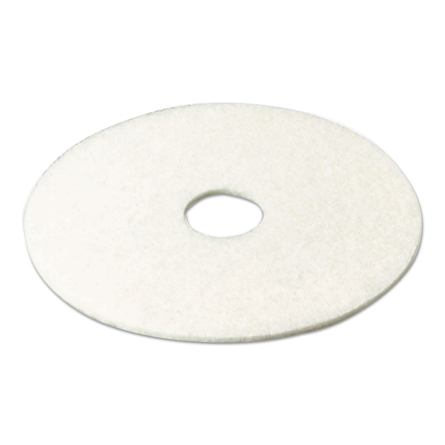 3M™ Low-Speed Super Polishing Floor Pads 4100, 27" Diameter, White, 5/Carton