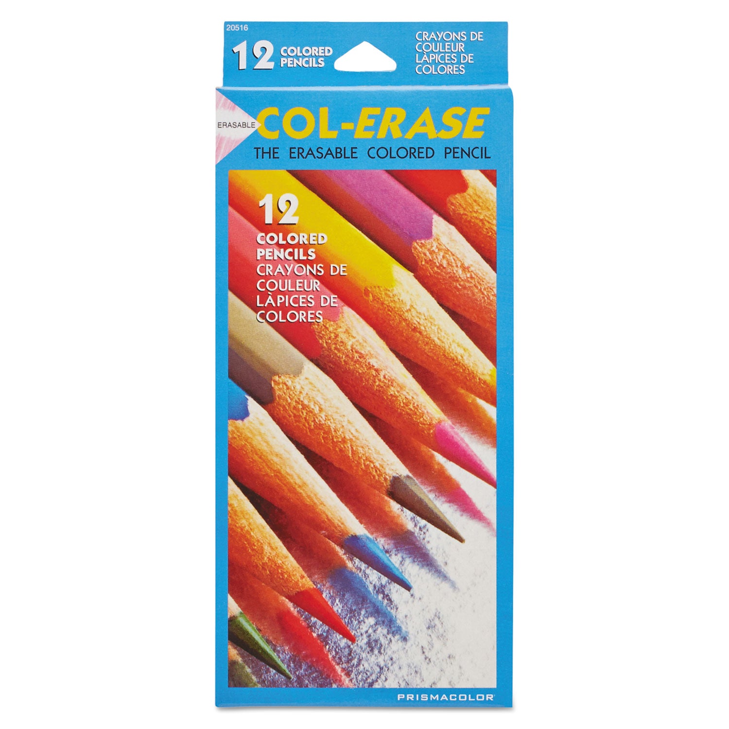 Col-Erase Pencil with Eraser, 0.7 mm, 2B, Assorted Lead and Barrel Colors, Dozen