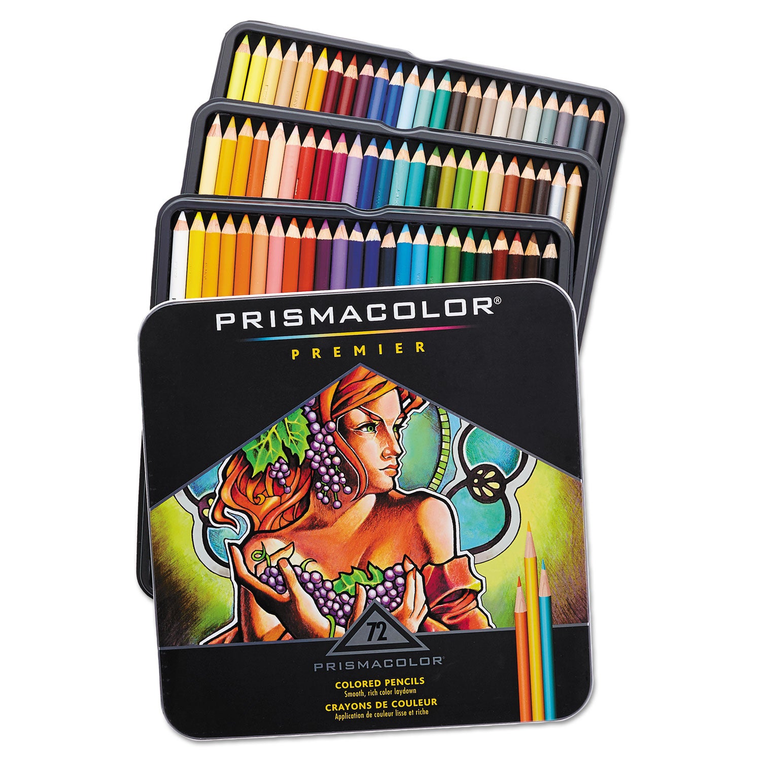 Premier Colored Pencil, 0.7 mm, 2H (#4), Assorted Lead and Barrel Colors, 72/Pack