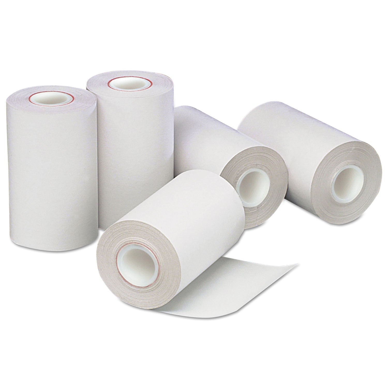 Direct Thermal Printing Paper Rolls, 0.5" Core, 2.25" x 55 ft, White, 50/Carton