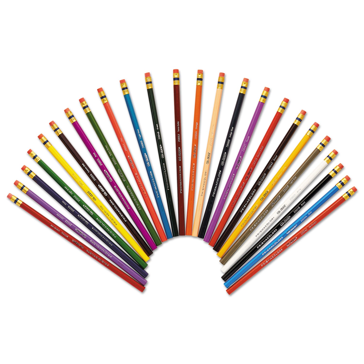 Col-Erase Pencil with Eraser, 0.7 mm, 2B, Assorted Lead and Barrel Colors, 24/Pack Prismacolor® Flipcost