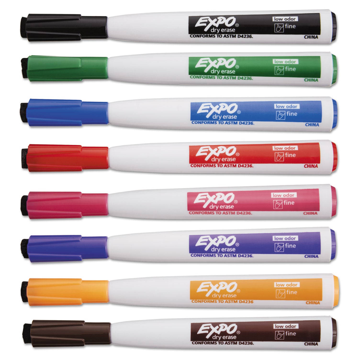 EXPO® Magnetic Dry Erase Marker, Fine Bullet Tip, Assorted Colors, 8/Pack