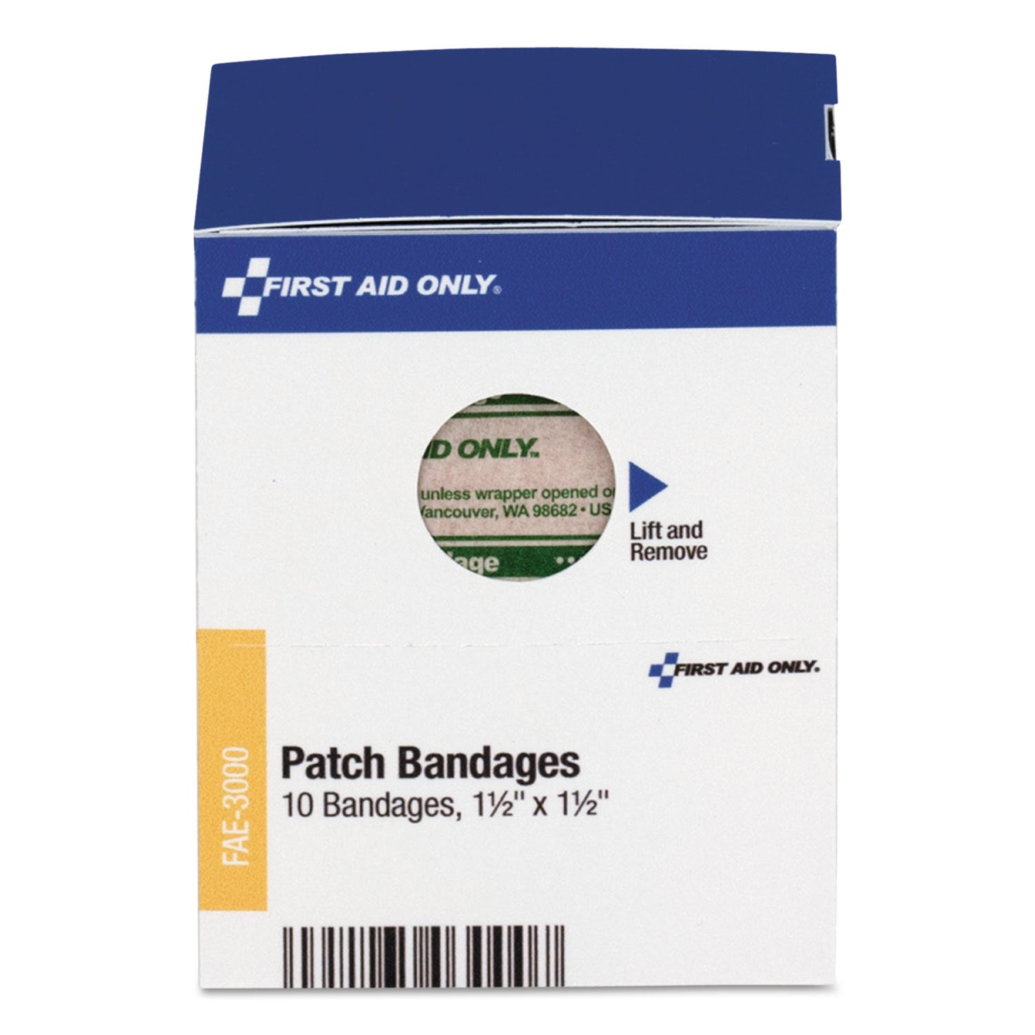 First Aid Only™ SmartCompliance Patch Bandages, 1.5 x 1.5, 10/Box