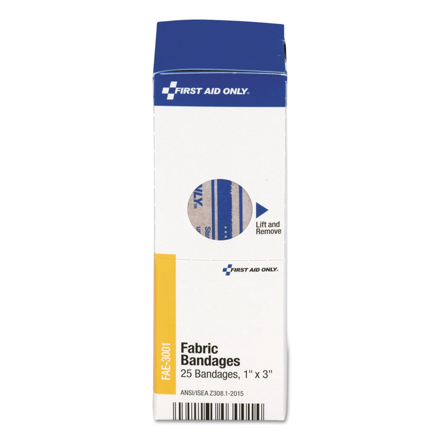 First Aid Only™ SmartCompliance Fabric Bandages, 1 x 3, 25/Box