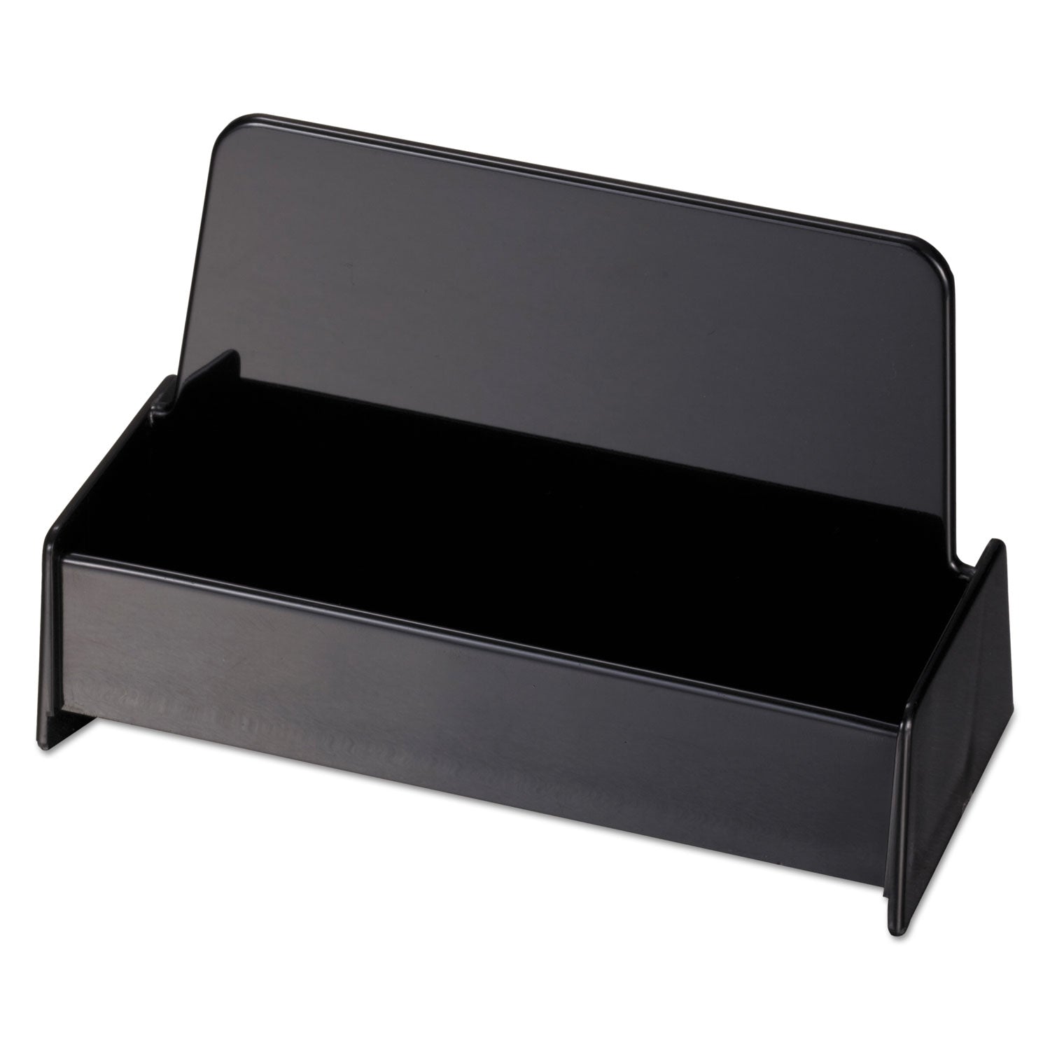 Universal® Business Card Holder, Holds 50 2 x 3.5 Cards, 3.75 x 1.81 x 1.38, Plastic, Black