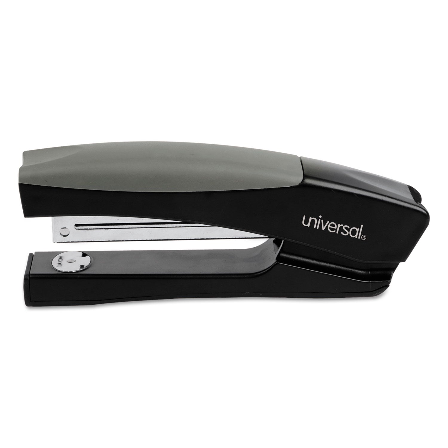 Universal® Stand-Up Full Strip Stapler, 20-Sheet Capacity, Black/Gray