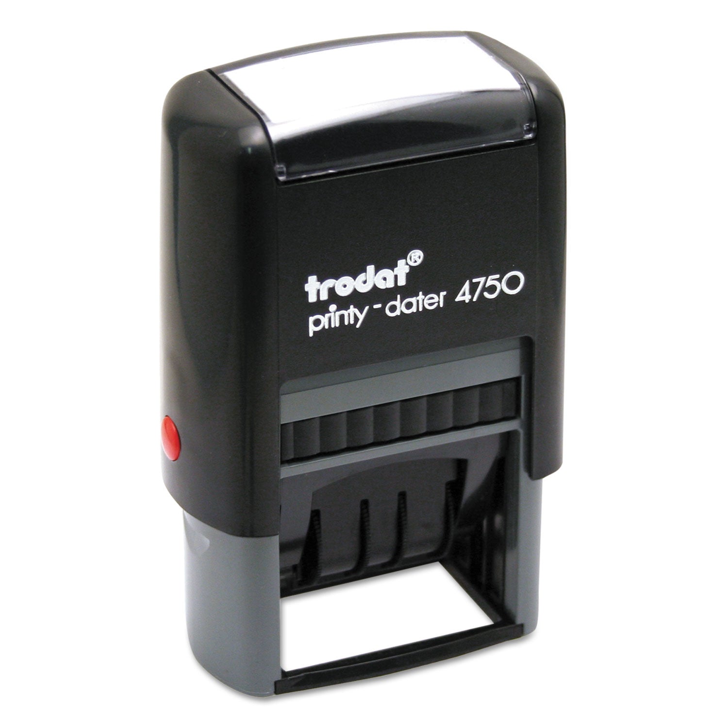 Printy Economy 5-in-1 Date Stamp, Self-Inking, 1.63" x 1", Blue/Red