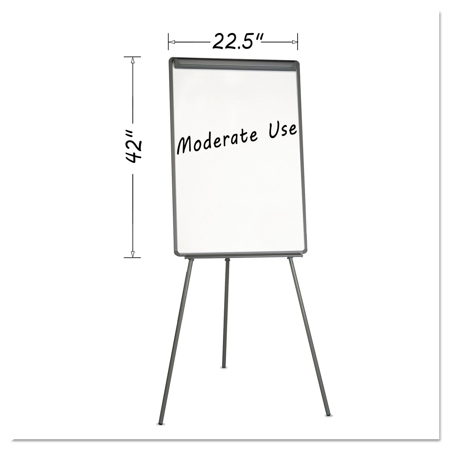 Basic Tripod Melamine Presentation Easel, 22.5 x 42, White/Black