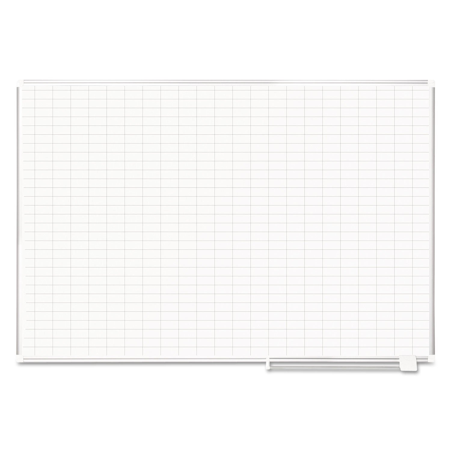 MasterVision® Gridded Magnetic Porcelain Dry Erase Planning Board, 1 x 2 Grid, 72 x 48, White Surface, Silver Aluminum Frame