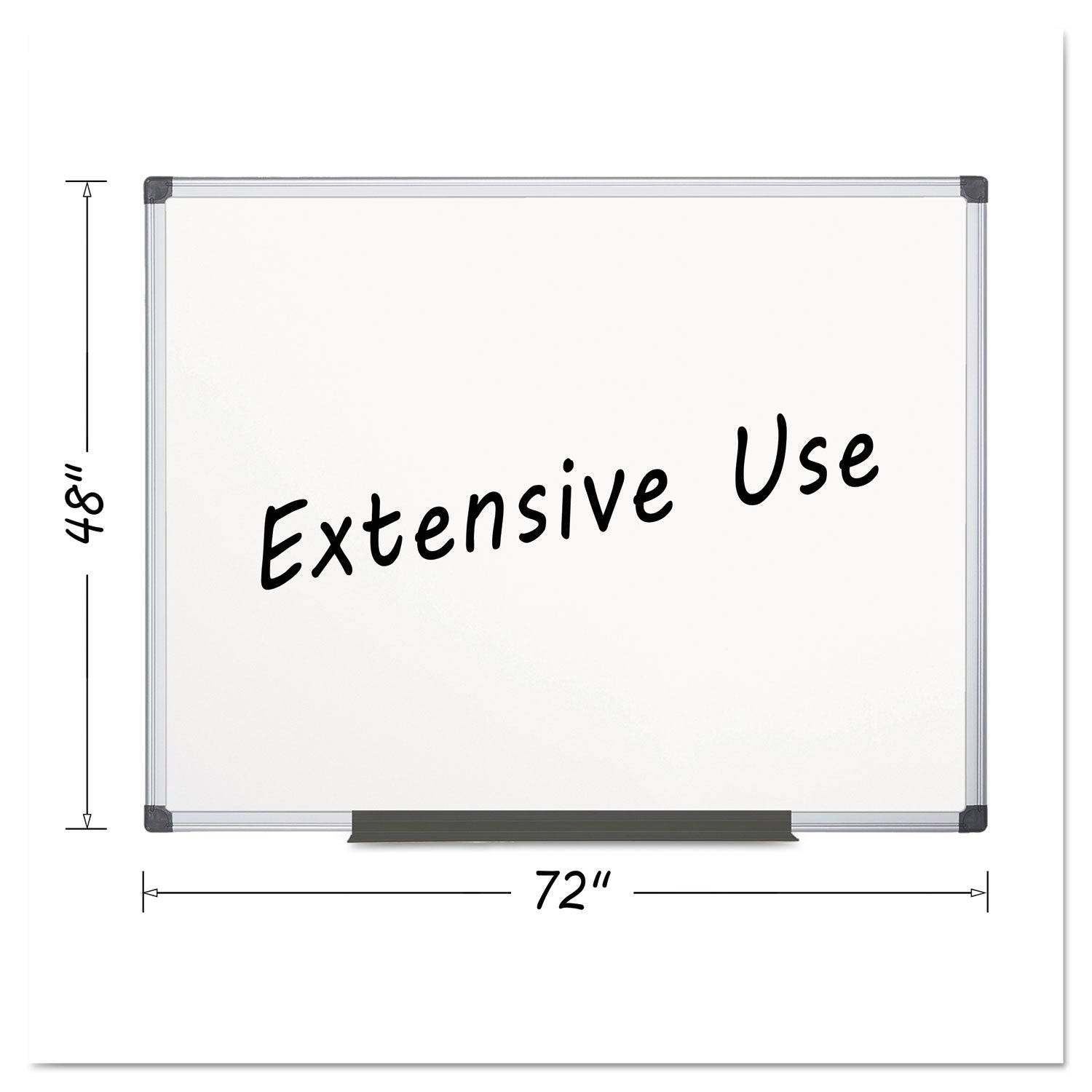 MasterVision® Porcelain Value Dry Erase Board, 48 x 72, White Surface, Silver Aluminum Frame