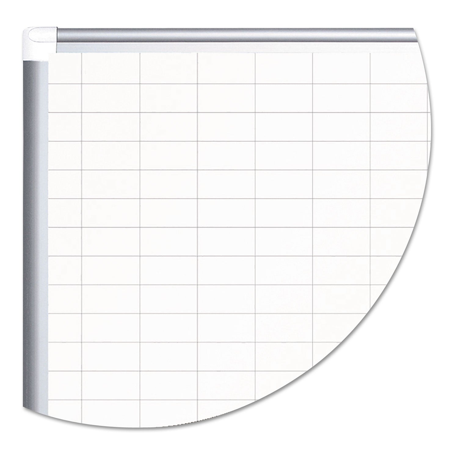 MasterVision® Gridded Magnetic Porcelain Dry Erase Planning Board, 1 x 2 Grid, 72 x 48, White Surface, Silver Aluminum Frame