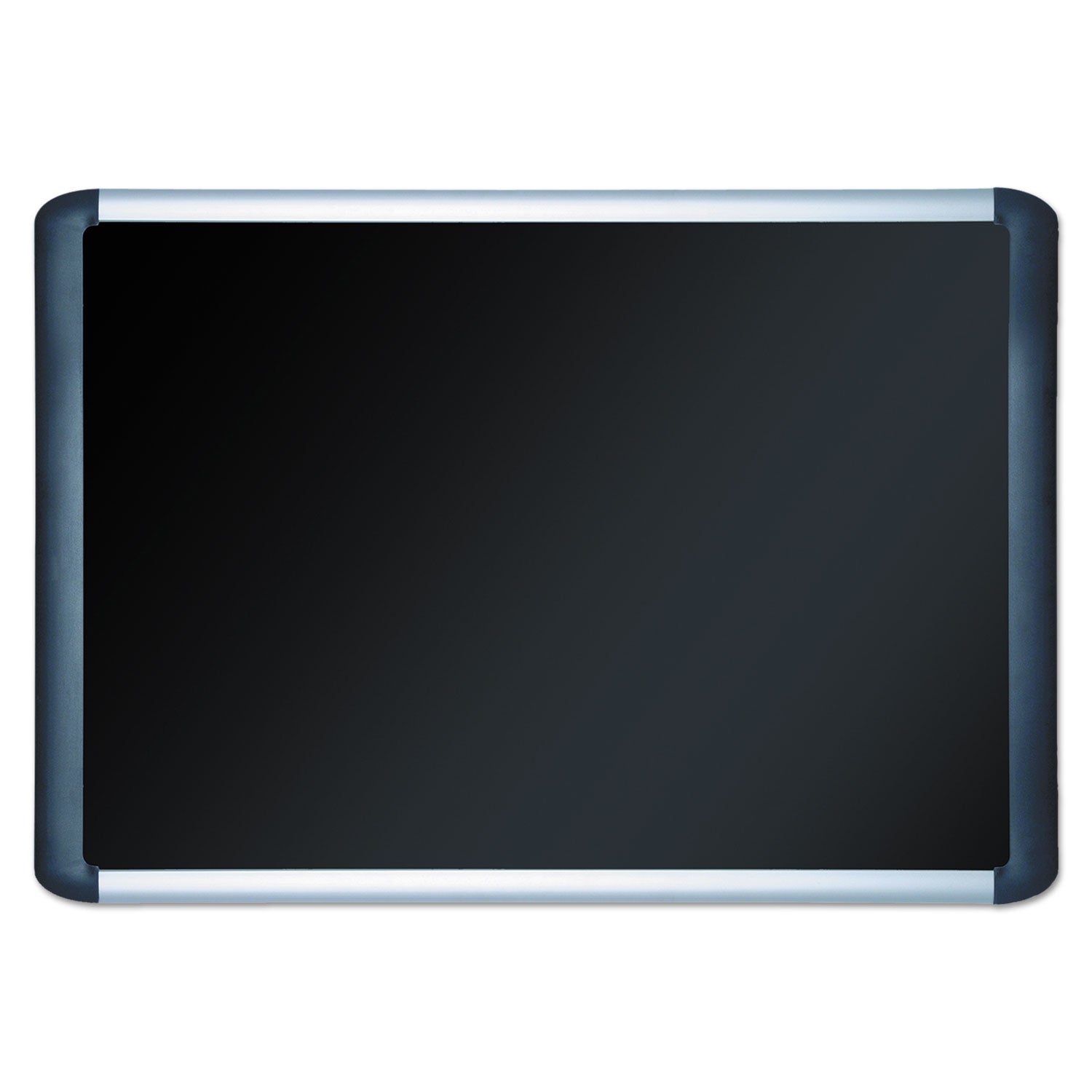 MasterVision® Soft-touch Bulletin Board, 48 x 36, Black Fabric Surface, Aluminum/Black Aluminum Frame