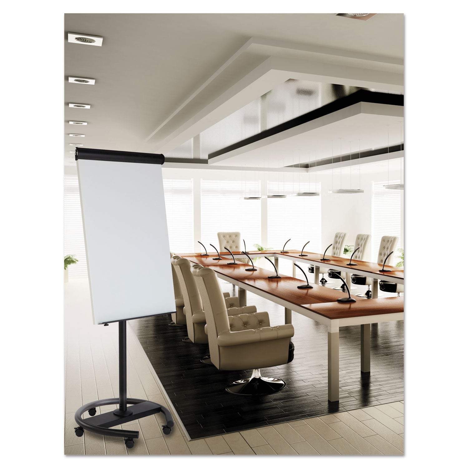 360 Multi-Use Mobile Magnetic Dry Erase Easel, 27 x 41, White Surface, Black Steel Frame