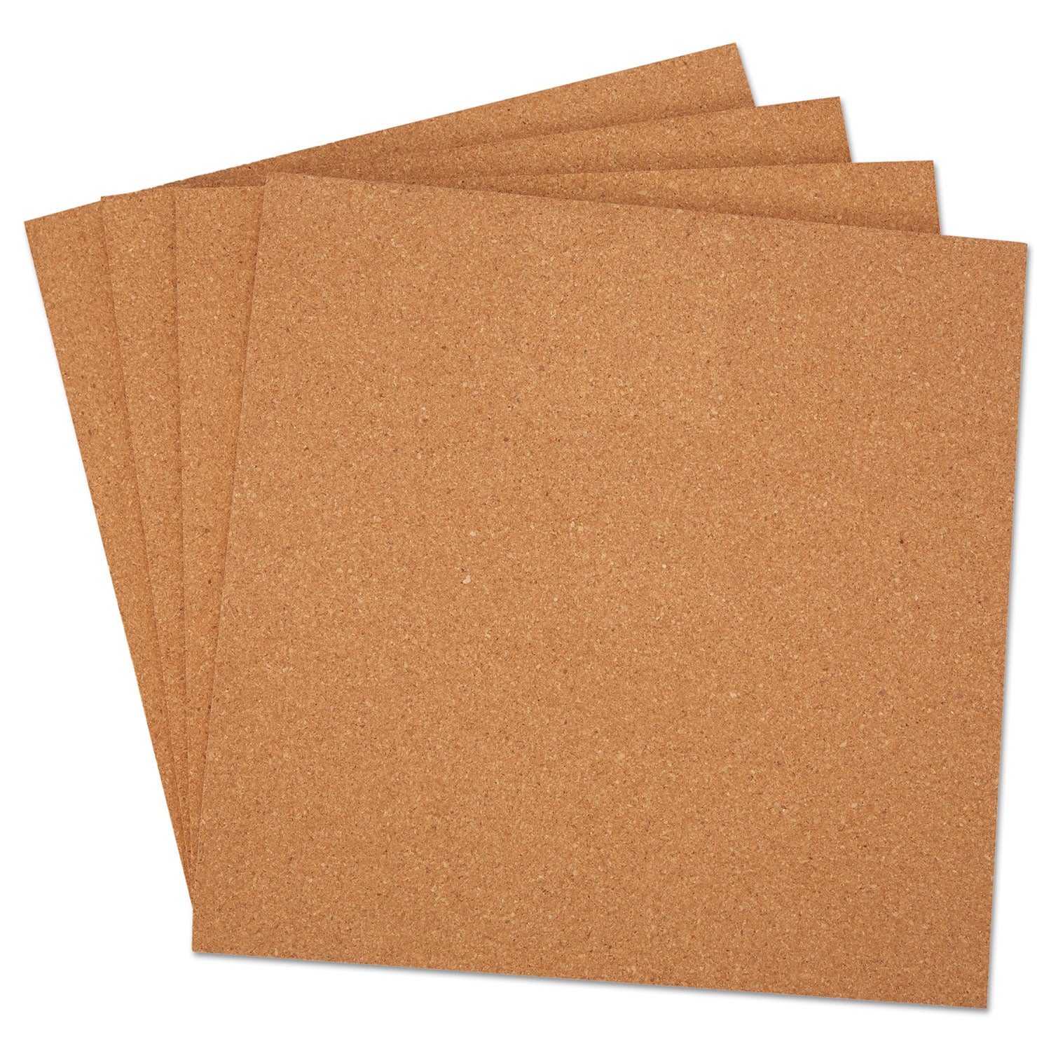 Universal® Cork Tile Panels, 12 x 12, Brown Surface, 4/Pack