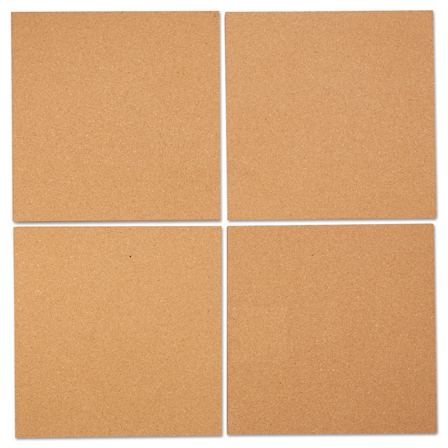 Universal® Cork Tile Panels, 12 x 12, Brown Surface, 4/Pack