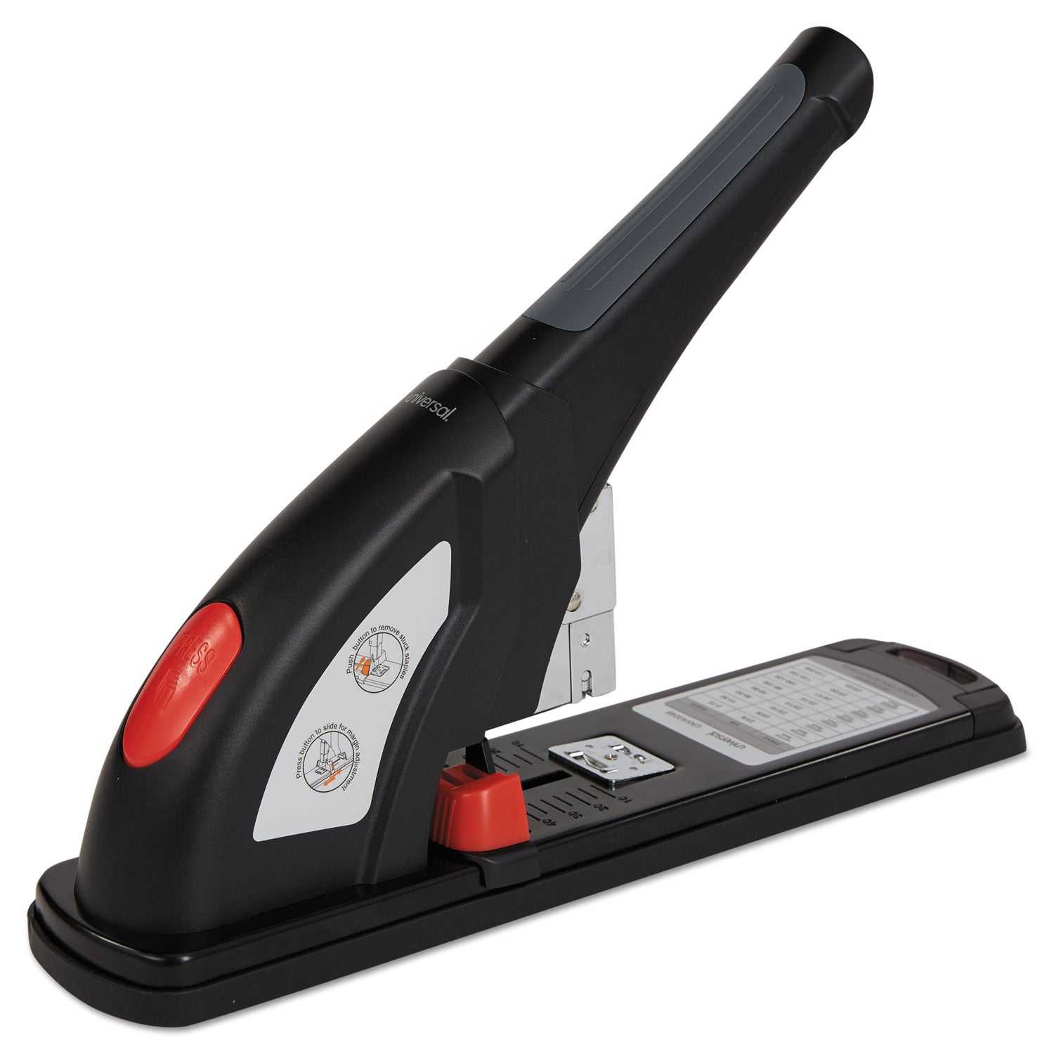 Heavy-Duty Stapler, 200-Sheet Capacity, Black/Graphite/Red