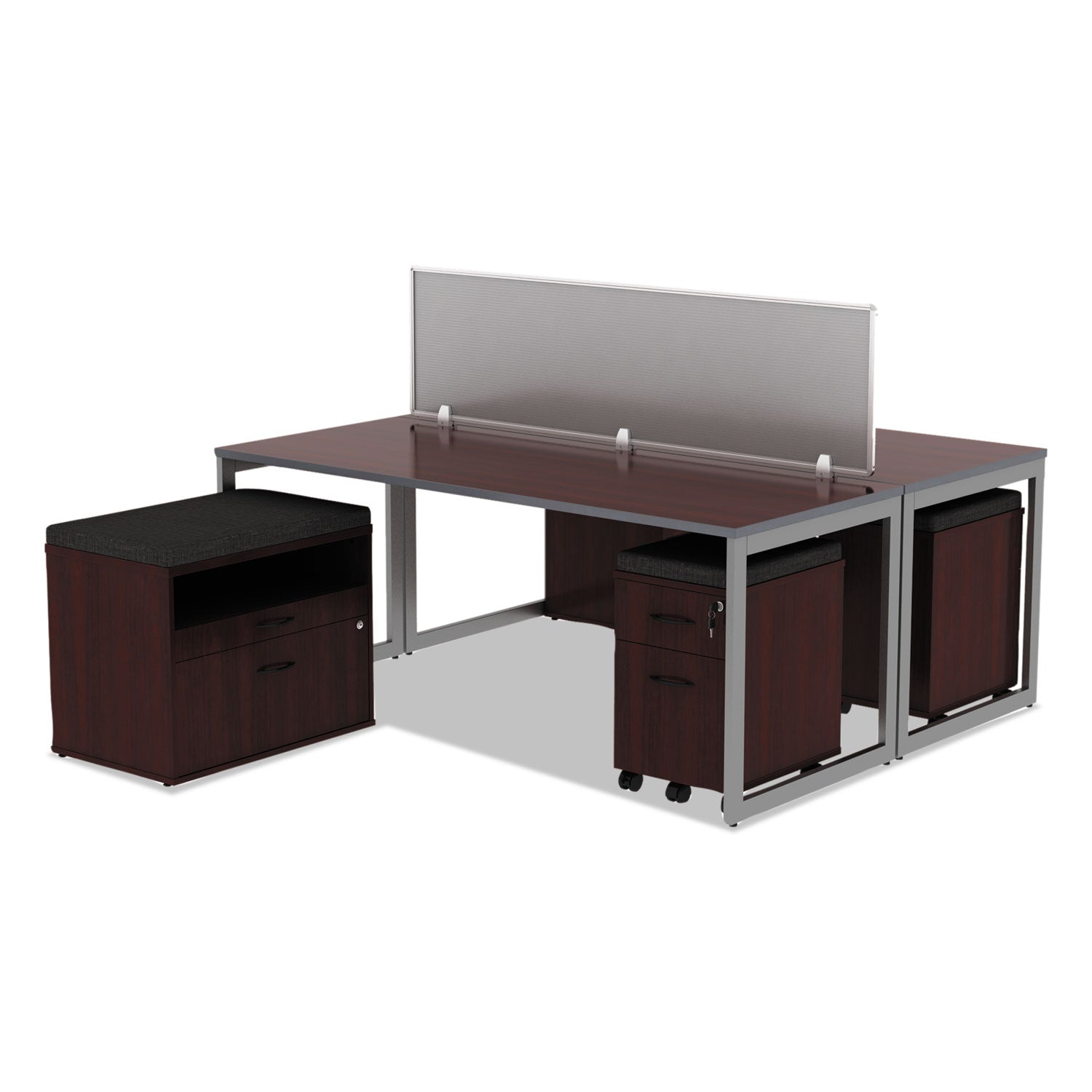 Alera® Alera Valencia Series Mobile Pedestal, Left or Right, 2-Drawers: Box/File, Legal/Letter, Mahogany, 15.88" x 19.13" x 22.88"