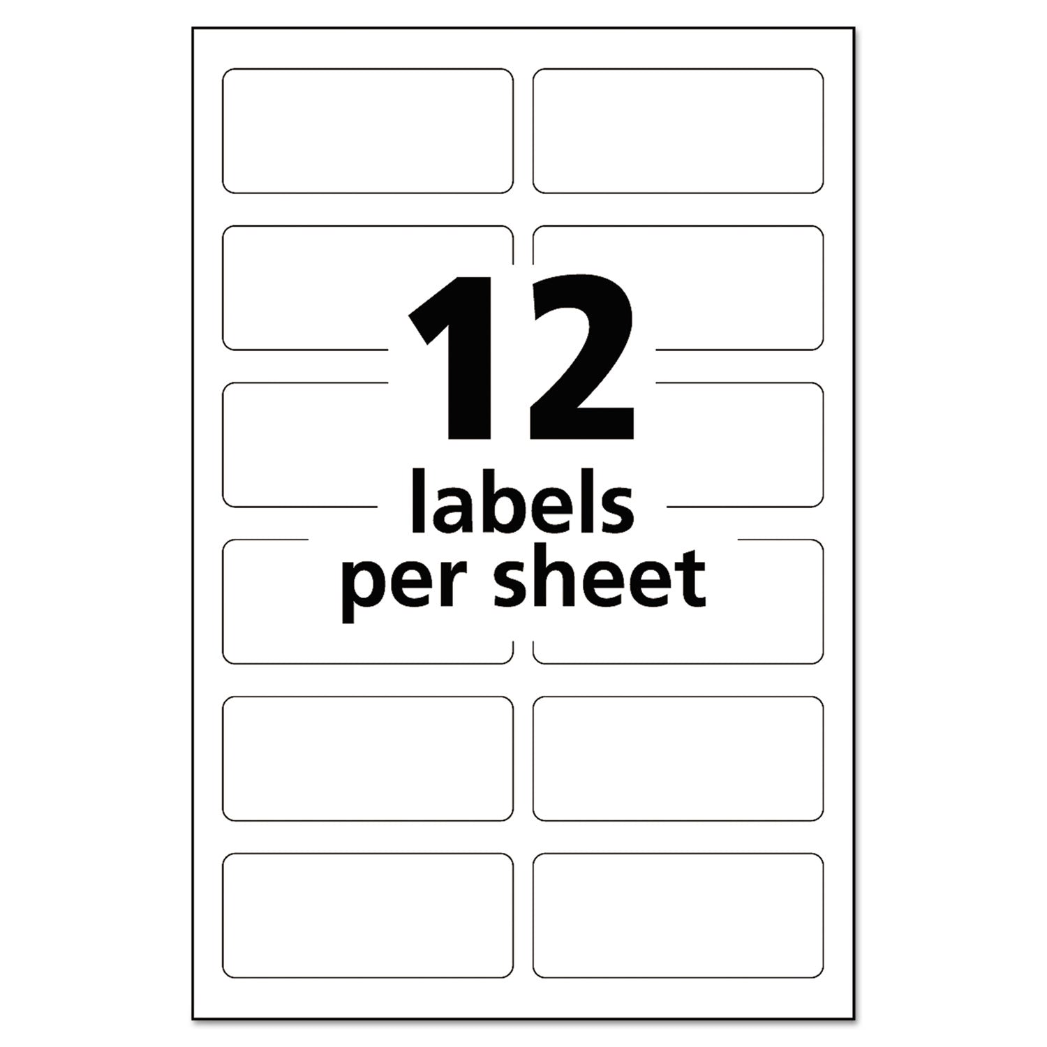 Avery® Durable Permanent Multi-Surface ID Labels, Inkjet/Laser Printers, 0.75 x 1.75, White, 12/Sheet, 10 Sheets/Pack