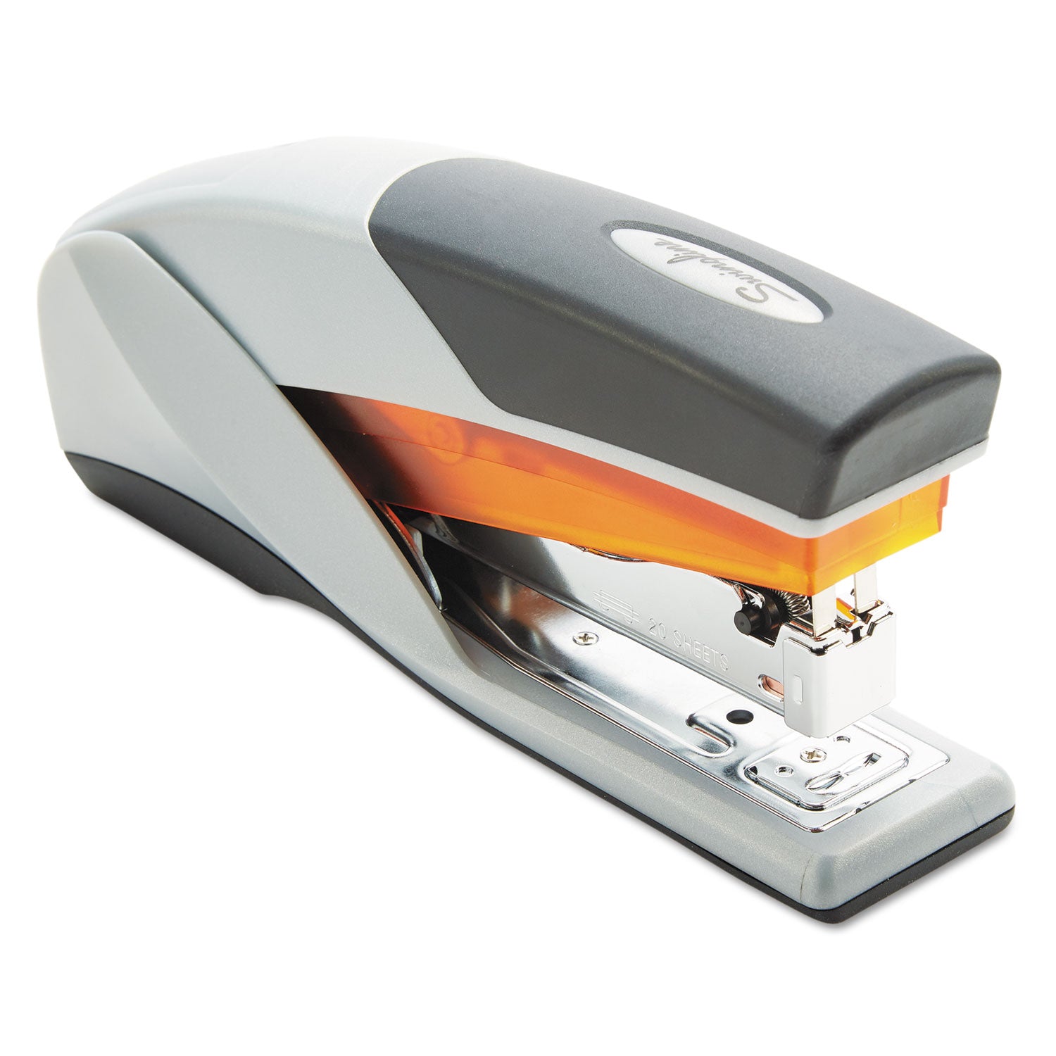 Swingline® Optima 25 Reduced Effort Stapler, 25-Sheet Capacity, Gray/Orange