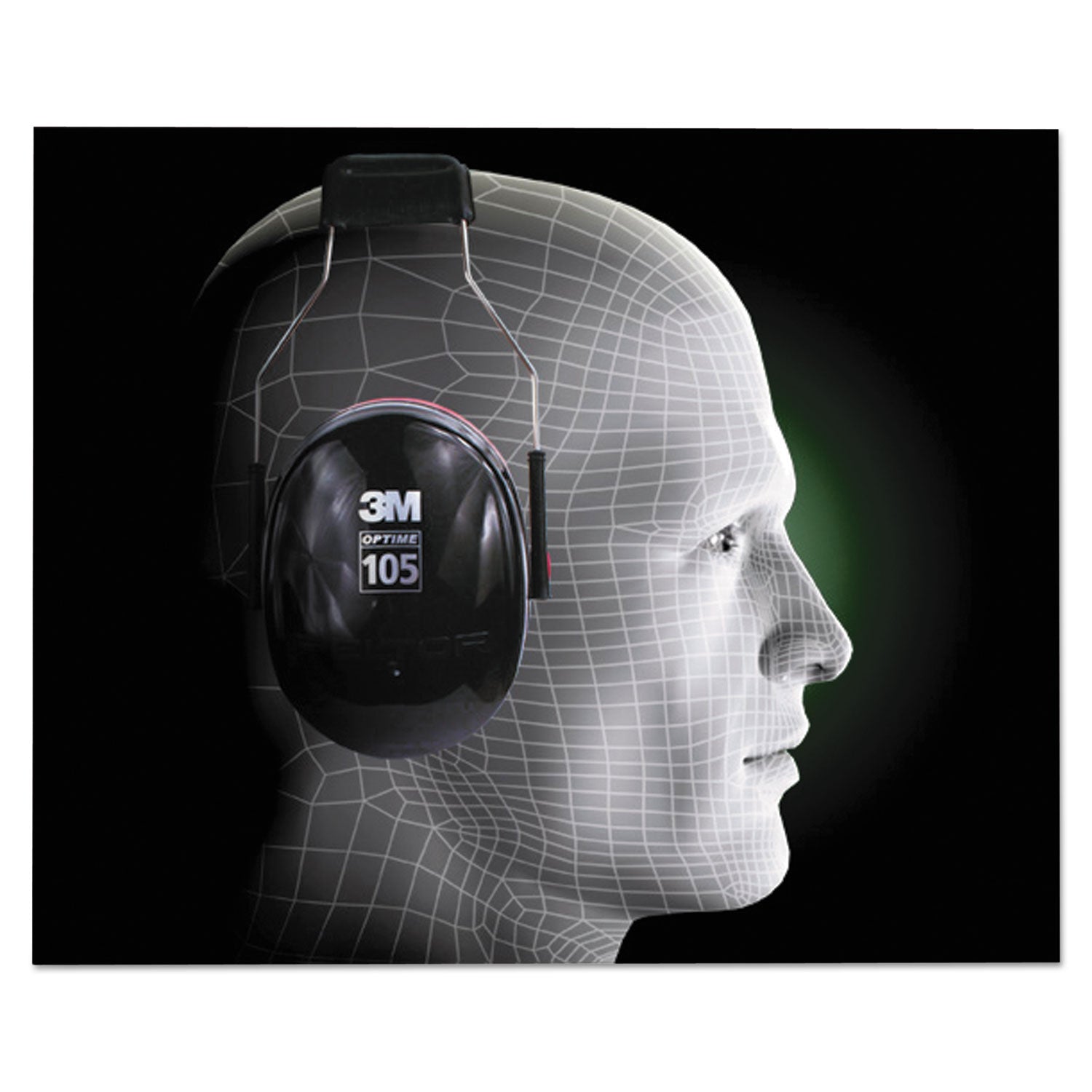 3M™ PELTOR OPTIME 105 High Performance Ear Muffs H10A, 30 dB NRR, Black/Red