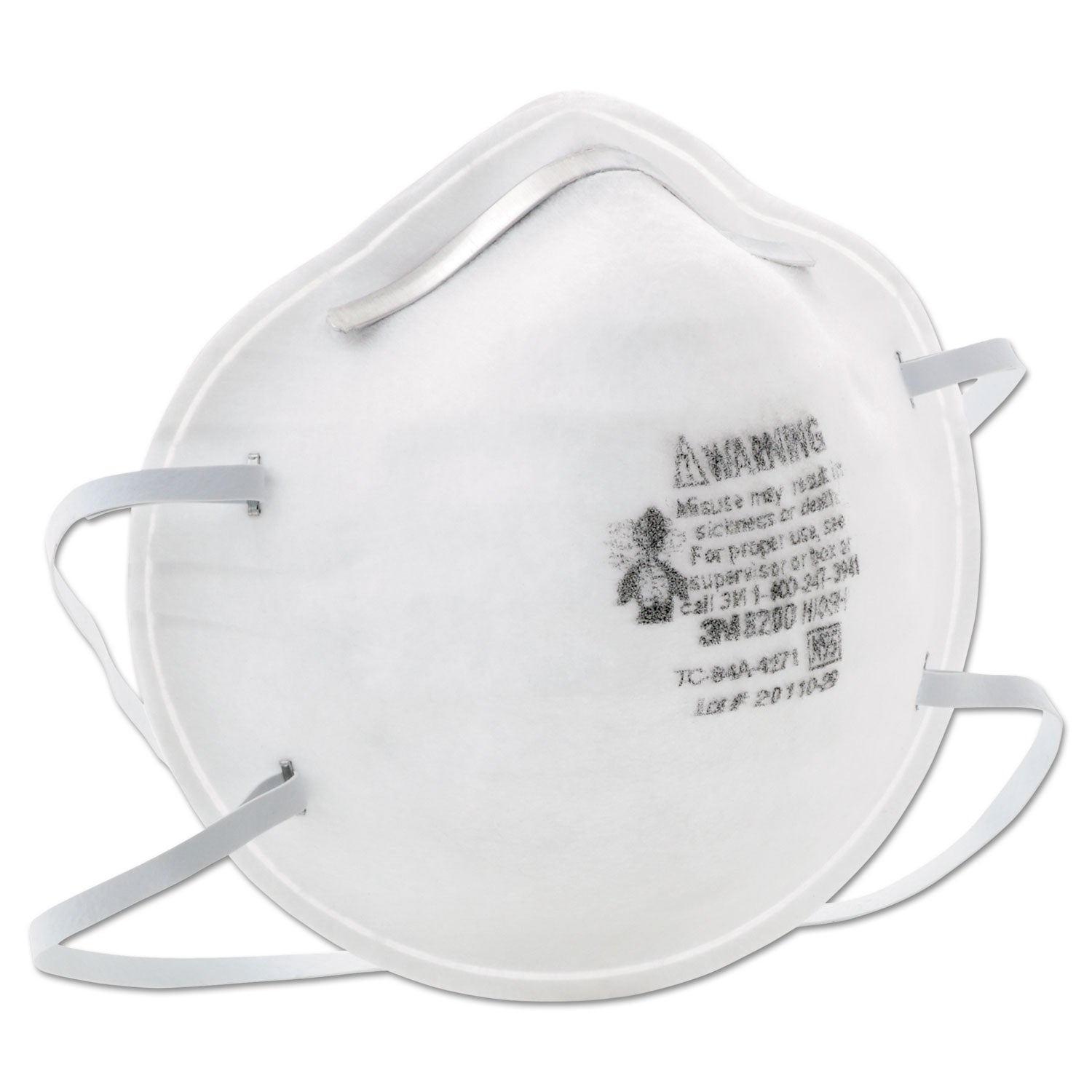 3M™ N95 Particle Respirator 8200 Mask, Standard Size, 20/Box