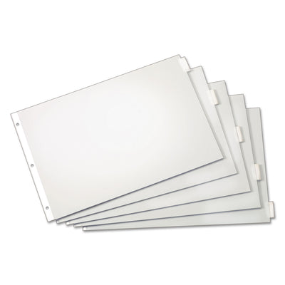 Paper Insertable Dividers, 5-Tab, 11 x 17, White, Clear Tabs, 1 Set Flipcost Flipcost