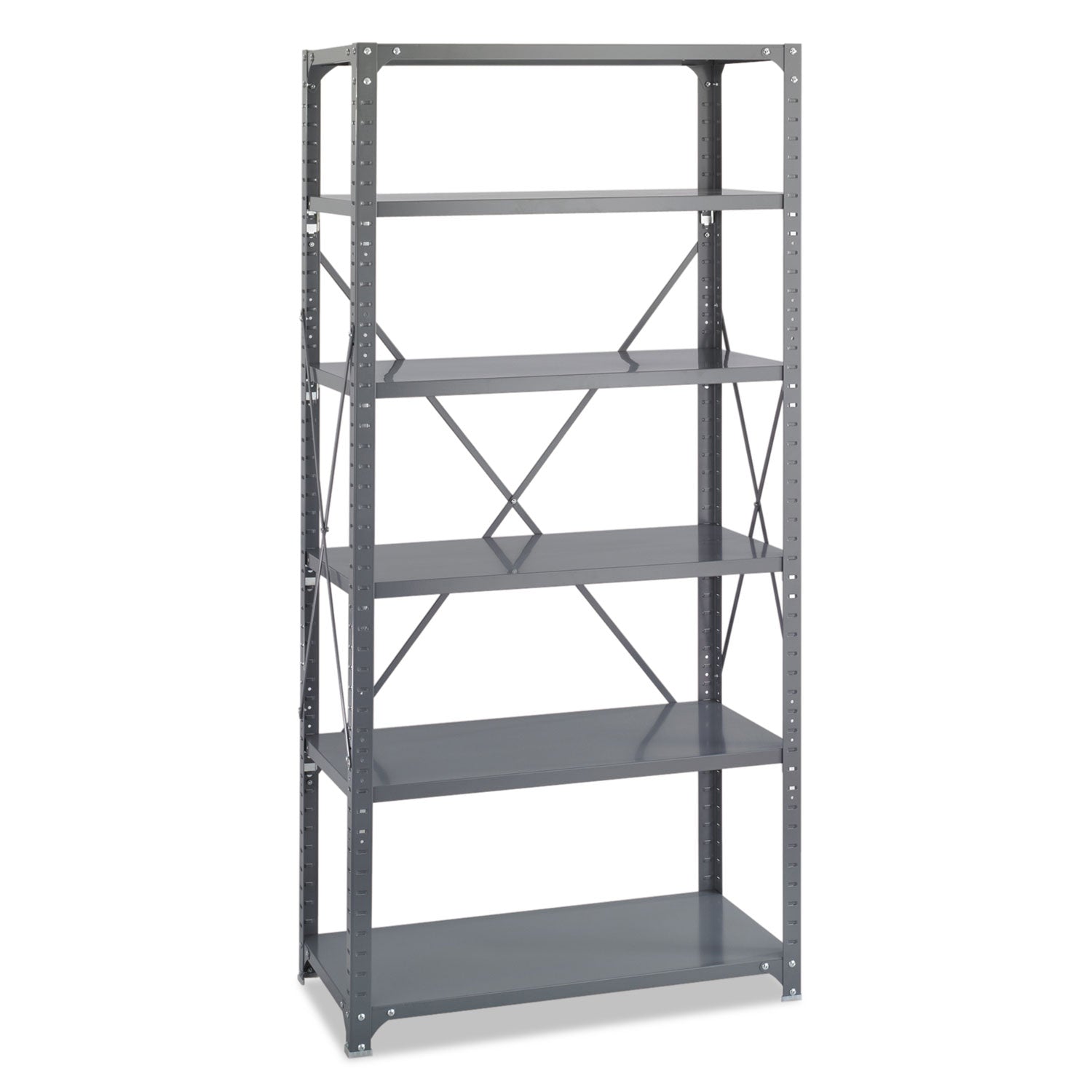 Safco® Commercial Steel Shelving Unit, Six-Shelf, 36w x 18d x 75h, Dark Gray