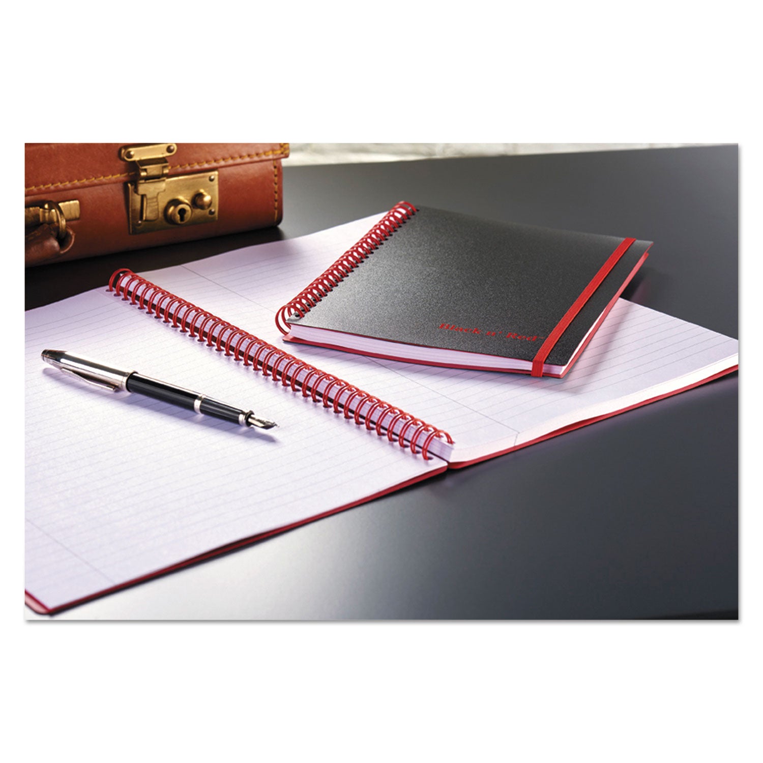 Black n' Red™ Flexible Cover Twinwire Notebooks, SCRIBZEE Compatible, 1-Subject, Wide/Legal Rule, Black Cover, (70) 11 x 8.5 Sheets