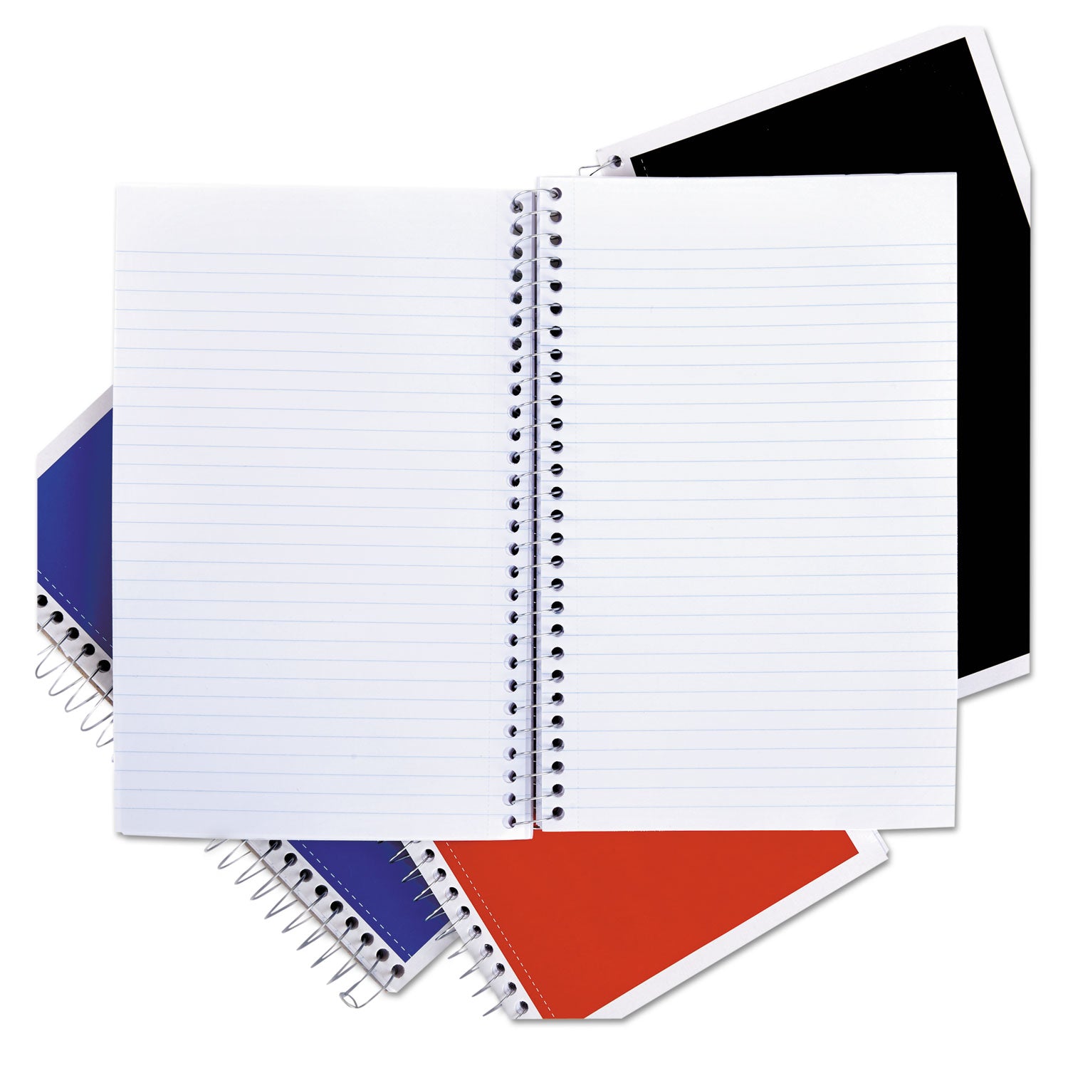 Universal® Wirebound Notebook, 3-Subject, Medium/College Rule, Assorted Cover Colors, (120) 9.5 x 6 Sheets, 4/Pack