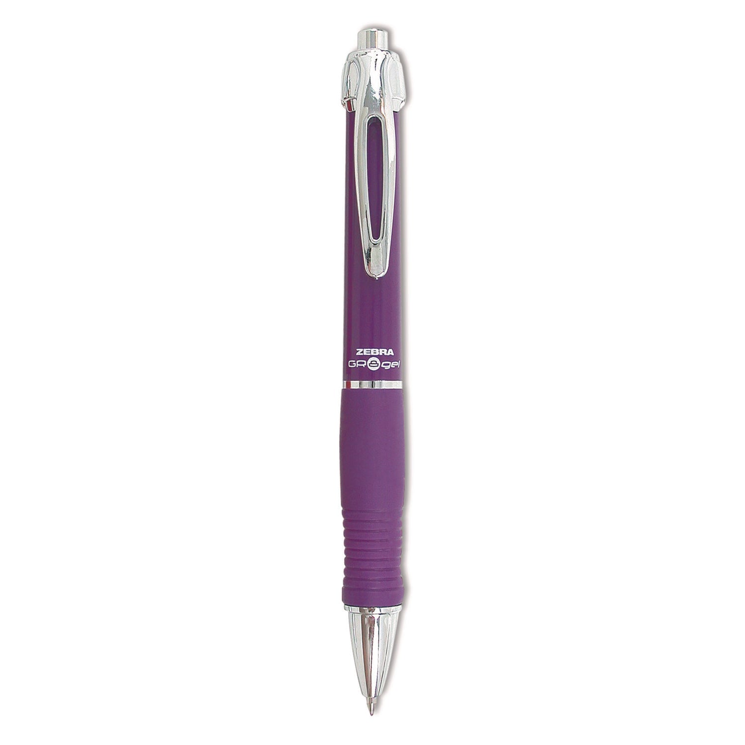 Sarasa Dry X10 Gel Pen, Retractable, Medium 0.7 mm, Violet Ink, Violet/Silver Barrel, 12/Pack