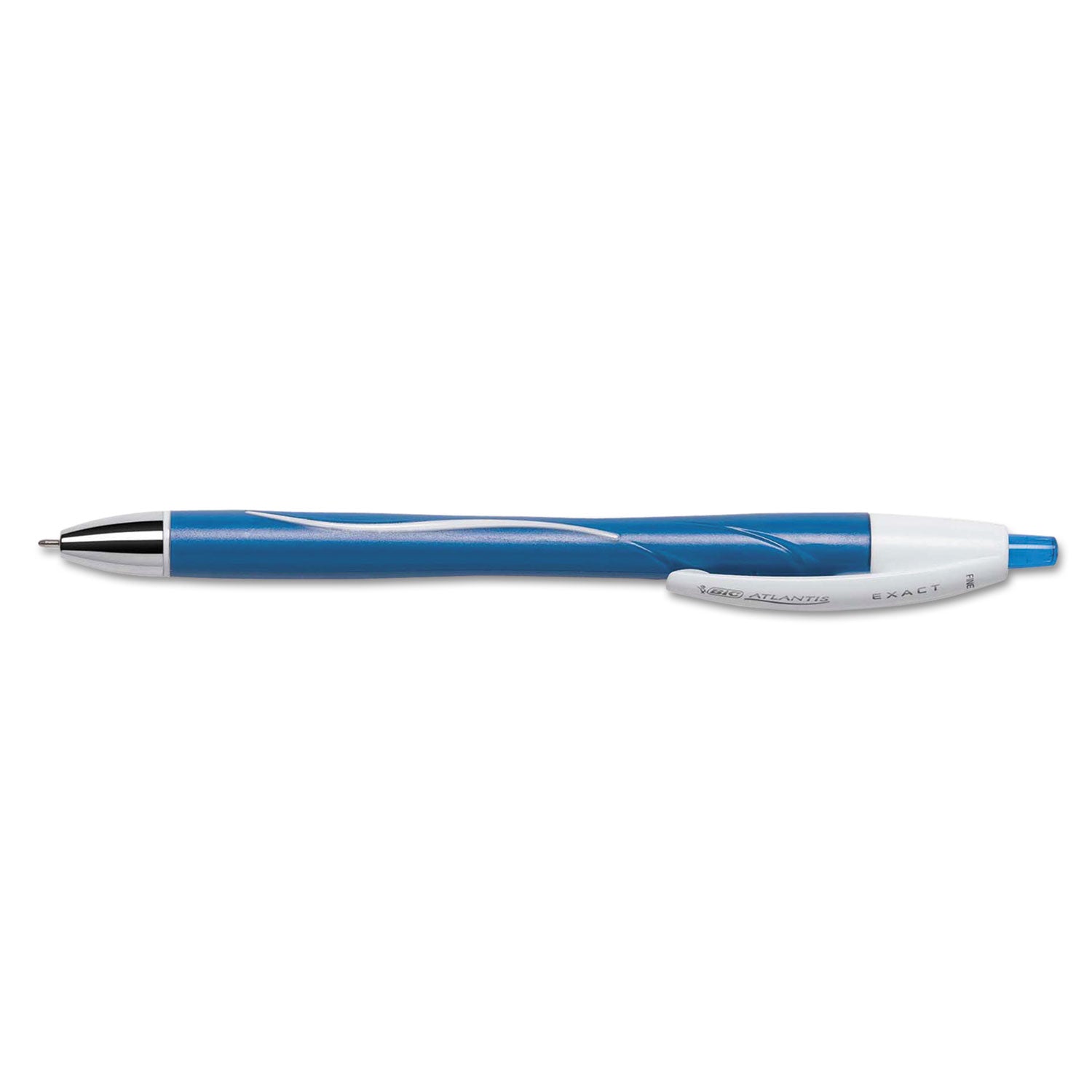 BIC® GLIDE Exact Ballpoint Pen, Retractable, Fine 0.7 mm, Blue Ink, Blue Barrel, Dozen