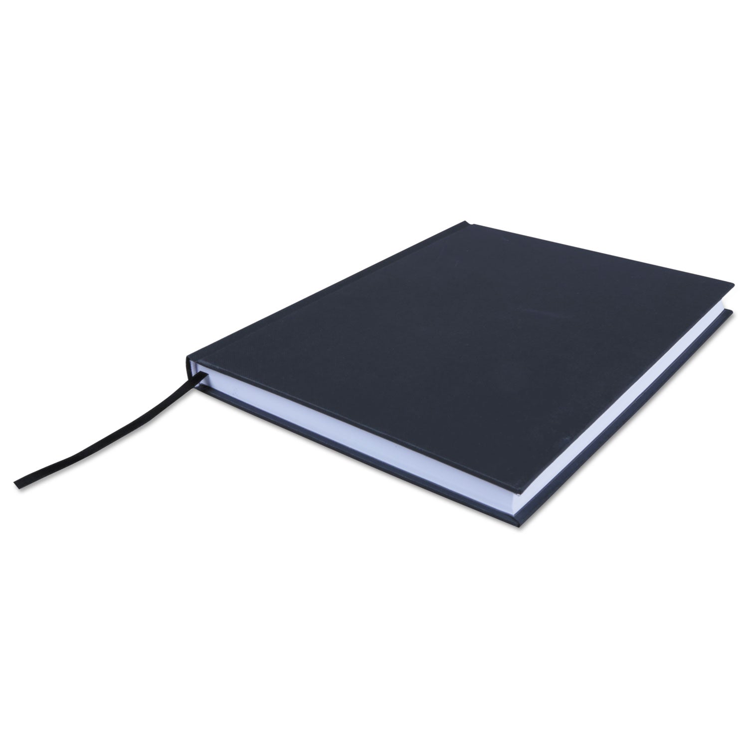 Universal® Casebound Hardcover Notebook, 1-Subject, Wide/Legal Rule, Black Cover, (150) 10.25 x 7.63 Sheets