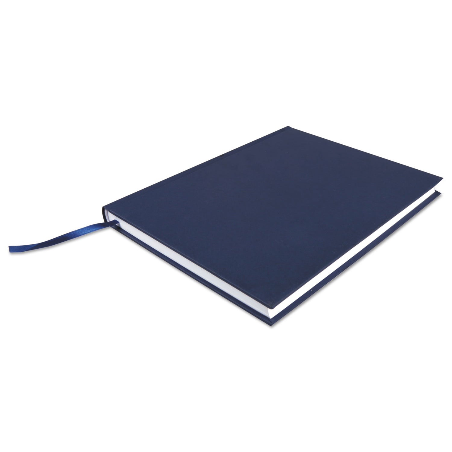 Universal® Casebound Hardcover Notebook, 1-Subject, Wide/Legal Rule, Dark Blue Cover, (150) 10.25 x 7.63 Sheets