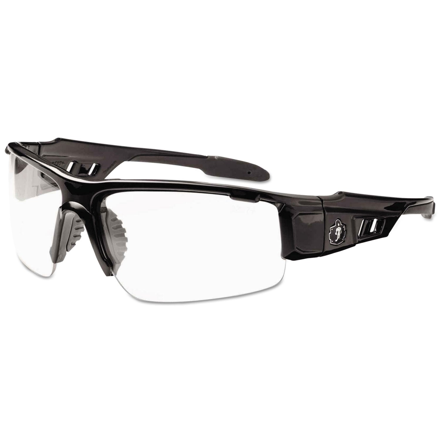 Skullerz Dagr Safety Glasses, Black Frame/Clear Lens, Nylon/Polycarb