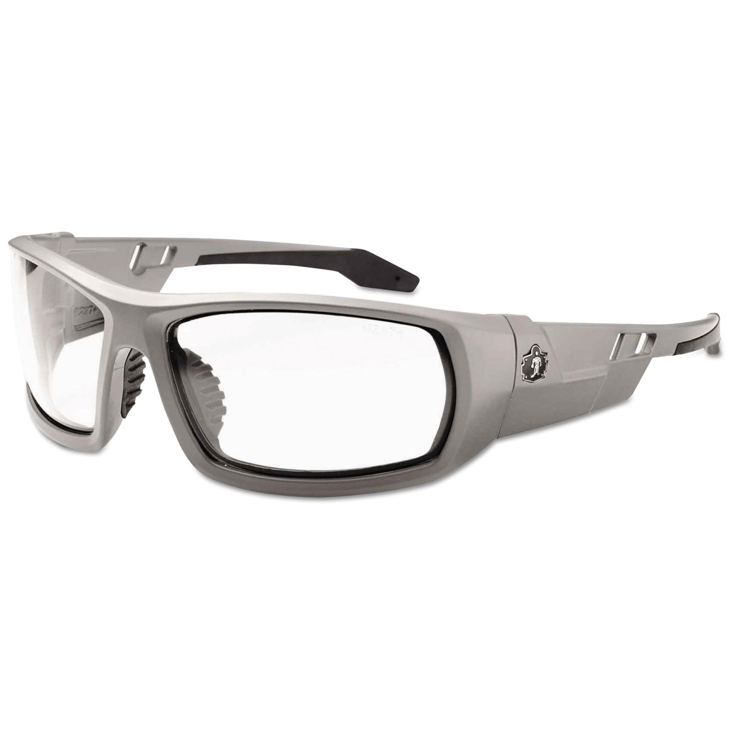 Skullerz Odin Safety Glasses, Gray Frame/Clear Lens, Anti-Fog, Nylon/Polycarb